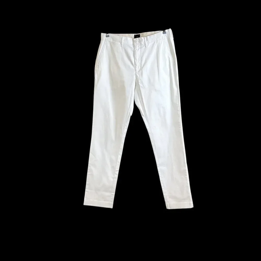 J. Crew Men's Athletic Tapered Fit Stretch Chino Pant White Size 32 x 32 NWT